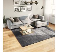 Vidaxl Tapis Huarte À Poils Courts Doux Lavable Anthracite 240x240 Cm
