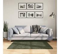 vidaXL Tapis à Poils Courts Doux et Lavable, Moquette de Sol, Tapis de Zone, Carpette de Salon Salle de Séjour Chambre, Moderne, Vert Forêt 120x120 cm