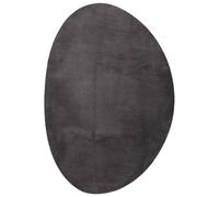 vidaXL Tapis HUARTE ovale Anthracite 140 x 200 cm Polyester antidérapant pour salon et chambre