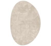 vidaXL Tapis HUARTE Beige 140 x 200 cm Polyester | Super agréable sous les pieds , Forme ovale stylée pour un look moderne , Tissu lavable, pas de souci de nettoyage
