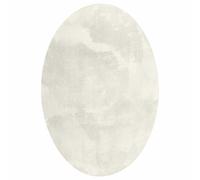 vidaXL Tapis de Surface Ovale HUARTE Crème 140 x 200 cm 100% Polyester, Tapis de Couloir Élégant, Design Ovale Moderne, Résistant, Antidérapant, Lavable en Machine, Facile à Nettoyer