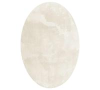 vidaXL Tapis de Surface Ovale HUARTE Crème 160 x 230 cm 100% Polyester, Tapis de Couloir Élégant, Design Ovale Moderne, Résistant, Antidérapant, Lavable en Machine, Facile à Nettoyer