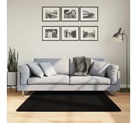 vidaXL Tapis à Poils Courts Doux et Lavable, Moquette de Sol, Tapis de Zone, Carpette de Salon Salle de Séjour Chambre, Moderne, Noir 120x120 cm
