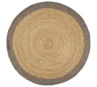 VIDAXL Tapis Jute avec bord gris - 180 cm