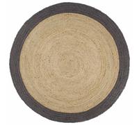vidaXL Tapis Jute Bord Gris 240 cm
