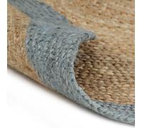 vidaXL Tapis Jute fait main avec bordure vert olive 150 cm