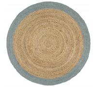 vidaXL Tapis Jute - Rond 240 cm - Vert olive