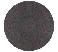 VidaXL Tapis Jute Rond - Gris Foncé