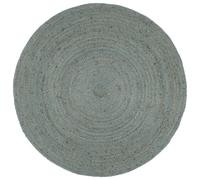 vidaXL Tapis fait à la main en jute rond 210 cm vert olive