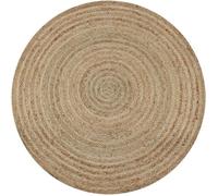 vidaXL Tapis jute tressé 90 cm rond Naturel
