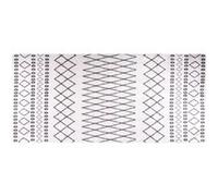 vidaXL Tapis Lavable Antidérapant Moquette d'Entrée Tapis de Sol Paillasson de Sol Tapis d'Entrée Moquette de Couloir 80x300 cm Noir et Blanc Blanc