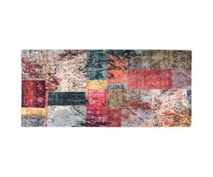 vidaXL Tapis Lavable Antidérapant Moquette d'Entrée Tapis de Sol Paillasson de Sol Tapis d'Entrée Moquette de Couloir Patchwork 80x300 cm Multicolore