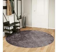Vidaxl Tapis Lavable Gris Ø 200 Cm Antidérapant