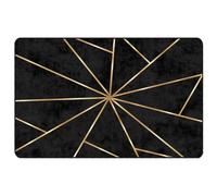 vidaXL Tapis Lavable, Moquette de Sol, Carpette de Chambre à Coucher Salon Salle de Séjour, Moderne, Noir et Doré 190x300 cm