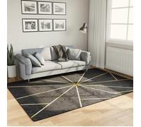 vidaXL Tapis lavable noir et doré 160x230 cm antidérapant 136618