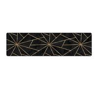 vidaXL Tapis lavable antidérapant 80x300 cm – Noir et doré