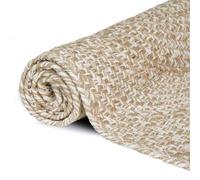 Vidaxl Tapis Naturel Et Blanc 80 X 150 Cm Jute