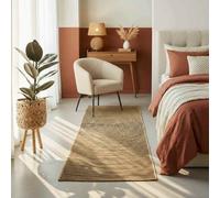 Vidaxl Tapis Naturel Et Noir 80 X 150 Cm Jute