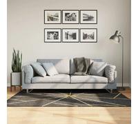 vidaXL Tapis noir et doré – Lavable, antidérapant – 120x180 cm