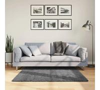 Vidaxl Tapis OVIEDO à poils courts - Anthracite - 120x120 cm