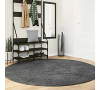 Vidaxl Tapis Oviedo À Poils Courts Anthracite Ø 200 Cm