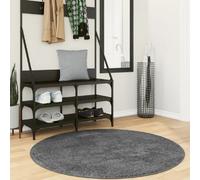 vidaXL Tapis OVIEDO Poils Courts - Anthracite Ø 120 cm