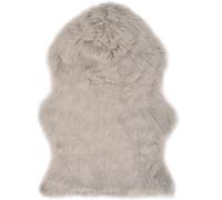 Tapis 60 X 90 Cm Peau De Mouton Synthétique Gris Clair