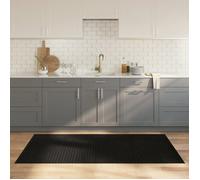 Tapis rectangulaire noir 100x200 cm bambou