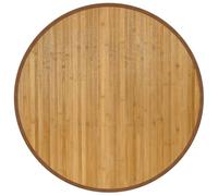 Tapis rond 80 cm en bambou naturel - antidérapant facile à nettoyer pour salon