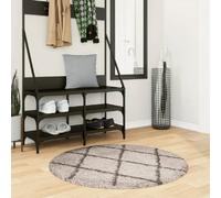 vidaXL Tapis Shaggy à poils longs - Beige Anthracite