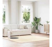 Tapis shaggy à poils longs NAVARRA crème 240x240 cm polyester