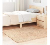 vidaXL Tapis Shaggy NAVARRA à poils longs Beige 120x120 cm Polyester