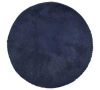 vidaXL Tapis Shaggy NAVARRA à poils longs polyester bleu marine rond 100x100 cm