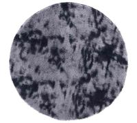 vidaXL Tapis Shaggy Navarra à poils longs Polyester Rond Gris foncé 100x100 cm