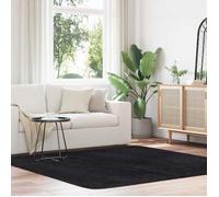 vidaXL Tapis Shaggy à Poils Longs Noir 200x200 cm Polyester, Tapis, Tapis de Chambre, Tapis Moderne, Tapis de Salon, Tapis Moelleux, Tapis carré