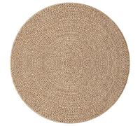 vidaXL Tapis ZIZUR Ø 200 cm Aspect de Jute intérieur et extérieur, Tapis d'extérieur, Tapis de Sol, Tapis d'intérieur, Tapis de Porte, Moquette