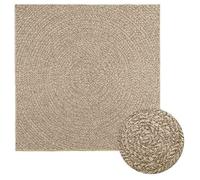 vidaXL Tapis ZIZUR Beige 120x120 cm Aspect de Jute intérieur extérieur, Tapis d'extérieur, Tapis de Sol, Tapis d'intérieur, Tapis de Porte, Moquette
