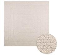 vidaXL Tapis ZIZUR crème 200x200 cm Aspect de Jute intérieur extérieur, Tapis d'extérieur, Tapis de Sol, Tapis d'intérieur, Tapis de Porte, Moquette