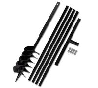 vidaXL Tarière de sol avec poignée 150 mm – tube d'extension 5 m