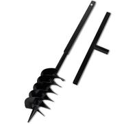 vidaXL Bêche et tarière manuelle 150 mm – double spirale, acier noir, outil jardin