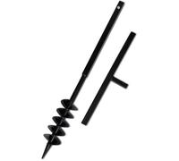 vidaXL Bêche et Tarière Manuelle 100 mm Double Spirale Acier Noir Outil Jardin