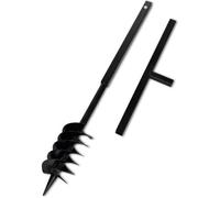 vidaXL Bêche et tarière manuelle 120 mm Double spirale Acier noir Outil jardin