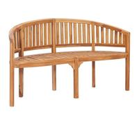 vidaXL Teck Solide Banc de Jardin en Forme de Banane Banc de Terrasse Banc d'Extérieur Banc de Patio Banc d'Arrière-Cour Durable 151 cm