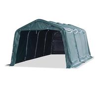 vidaXL Tente Amovible pour Bétail Auvent d'Extérieur Tente d'Elevage Abri d'Etable Pâturage Chevaux Moutons Vaches PVC 550 g/m² 3,3x6,4 m Vert Foncé