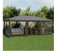vidaXL Tente de réception 6x4 m – 10 parois latérales en maille anthracite HDPE