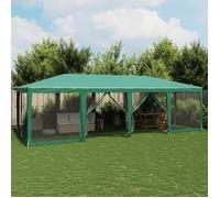 vidaXL Tente de réception avec 12 panneaux latéraux en maille vert 8x4 m HDPE