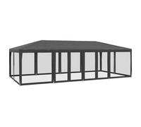 vidaXL Tente de réception 8x4 m Anthracite - 12 parois latérales en maille HDPE