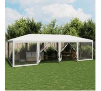 vidaXL Tente de réception avec 12 panneaux latéraux en maille blanche 8x4 m HDPE