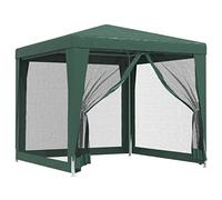 vidaXL Tente de réception avec 4 parois latérales en maille vert 2,5x2,5 m HDPE