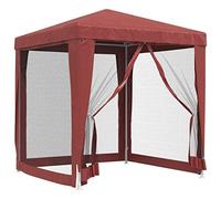 vidaXL Tente de réception avec 4 parois latérales en maille rouge 2x2 m HDPE